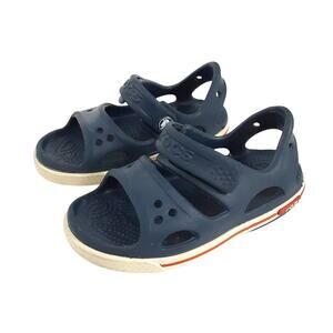 Crocs Bayaband Crocband Sandals Toddler 7 Blue Adjustable Navy Blue Hook & Loop